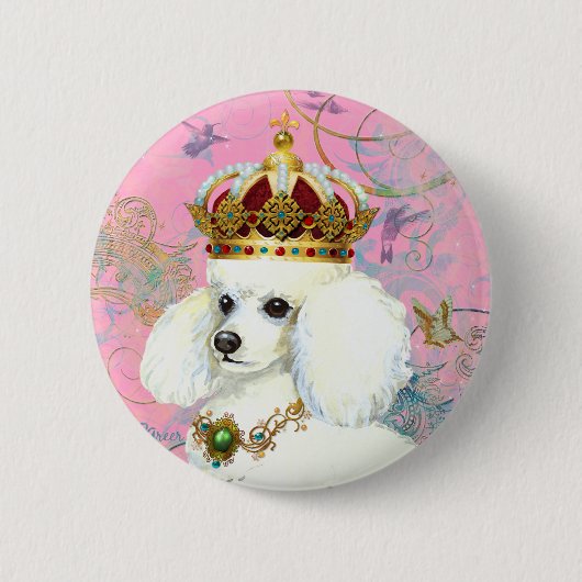 Badge Rond 5 Cm Princesse aux canicules blanches avec colibris (Devant)