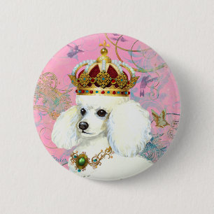 Badge Rond 5 Cm Princesse aux canicules blanches avec colibris