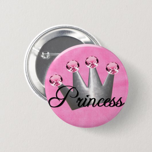 Badge Rond 5 Cm Princesse Button (Devant & derrière)
