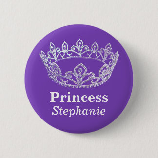 Badge Rond 5 Cm Princesse Crown Pin Button