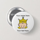 BADGE ROND 5 CM PRINCESSE CUSTOMISÉE BLOND (Devant & derrière)