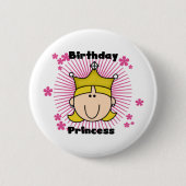 Badge Rond 5 Cm Princesse d'anniversaire (Devant)