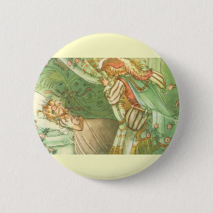 Badge Rond 5 Cm Princesse de beauté dormante, Conte de fée Vintage