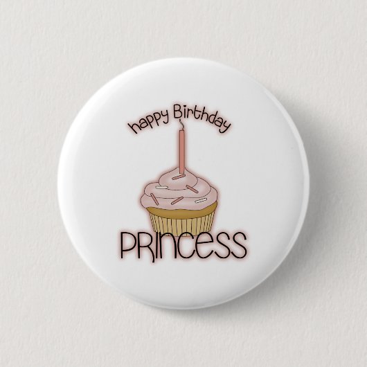 Badge Rond 5 Cm Princesse de joyeux anniversaire (Devant)