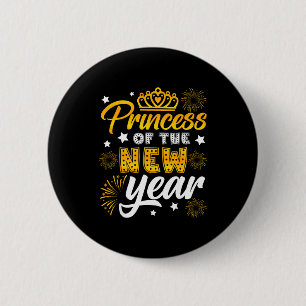 Badge Rond 5 Cm Princesse de la nouvelle année 2026 Nouvel An Feu 