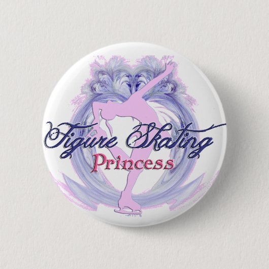 Badge Rond 5 Cm Princesse de patinage artistique (Devant)