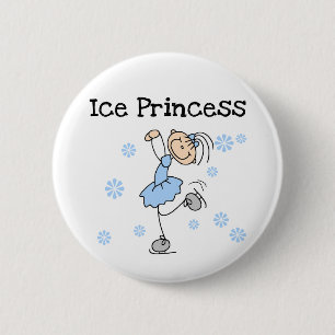 BADGE ROND 5 CM PRINCESSE DE PATINAGE DE GLACE