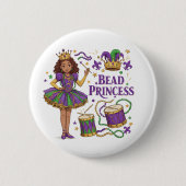 Badge Rond 5 Cm Princesse de Perles - Mardi Gras (Devant)