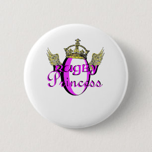 Badge Rond 5 Cm Princesse de rugby