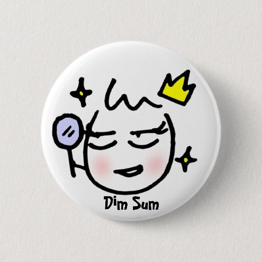 Badge Rond 5 Cm princesse, Dim Sum (Devant)