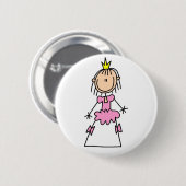 Badge Rond 5 Cm Princesse In Ballgown Button (Devant & derrière)
