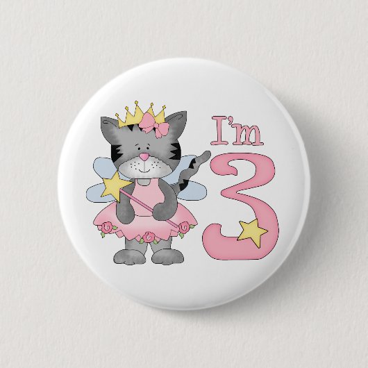 Badge Rond 5 Cm Princesse Kitty 3e anniversaire (Devant)