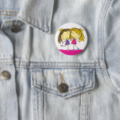 Badge Rond 5 Cm Princesse rose d'amis (En situation)