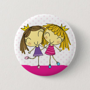 Badge Rond 5 Cm Princesse rose d'amis