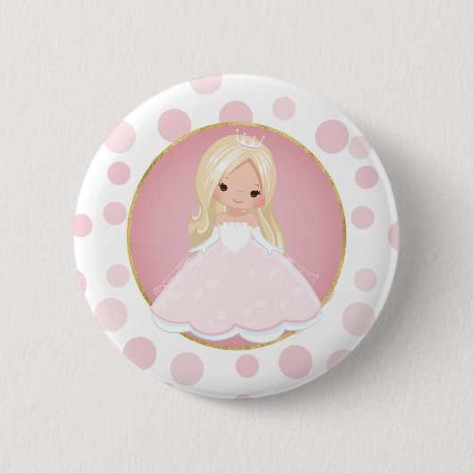 Badge Rond 5 Cm Princesse rose de Blonde (Devant)