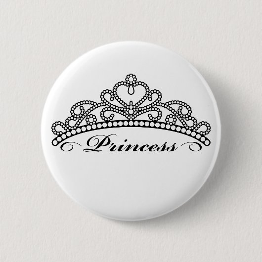 Badge Rond 5 Cm Princesse Tiara Button (Devant)