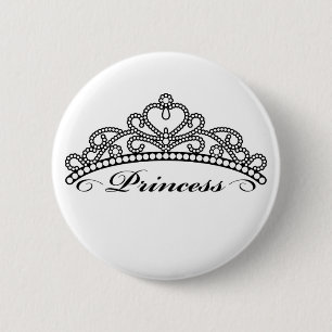Badge Rond 5 Cm Princesse Tiara Button