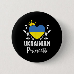 Badge Rond 5 Cm Princesse ukrainienne Drapeau ukrainien Fière Ukra