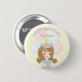 Badge Rond 5 Cm Princesse Unicorn (Devant & derrière)