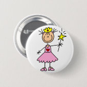 Badge Rond 5 Cm Princesse With Wand Button (Devant & derrière)