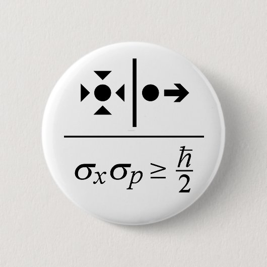 Badge Rond 5 Cm Principe d'incertitude Heisenberg (Devant)