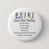 Badge Rond 5 Cm Principes de Reiki Préceptes blanc (Devant)