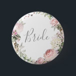 Badge Rond 5 Cm Printemps Floral Mère du bouton Mariée<br><div class="desc">Personnalisé</div>