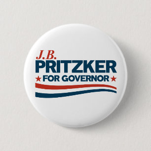 Badge Rond 5 Cm PRITZKER - JB Pritzker pour gouverneur