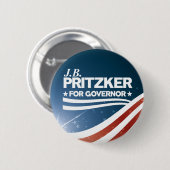 Badge Rond 5 Cm PRITZKER - JB Pritzker pour le gouverneur (Devant & derrière)