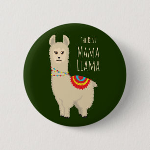 Badge Rond 5 Cm Prix Cute "Meilleure maman lama"