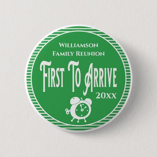 Badge Rond 5 Cm Prix de la Réunion familiale d'abord à arriver (Devant)