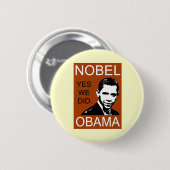 Badge Rond 5 Cm Prix de paix Nobel Obama (Devant & derrière)