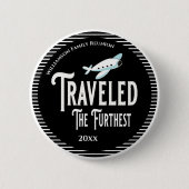 Badge Rond 5 Cm Prix de Réunion Familiale Voyagé Le Plus Furieux (Devant)