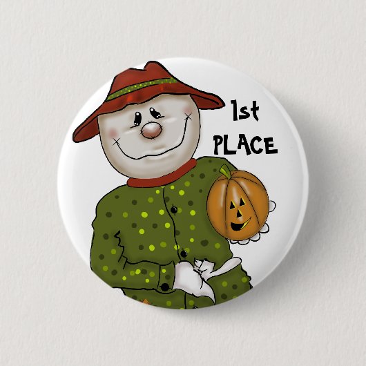 Badge Rond 5 Cm Prix du Concours d'Halloween Scarecrow Favoriser (Devant)