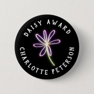 Badge Rond 5 Cm Prix du Dahlia Violet Néon