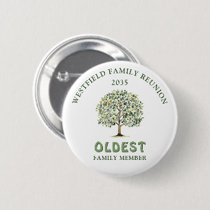 Badge Rond 5 Cm Prix du Membre le Plus Âgé de l'Arbre de la Forêt 
