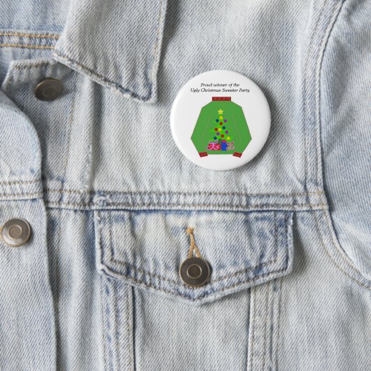 Badge Rond 5 Cm Prix du pull de Noël (En situation)
