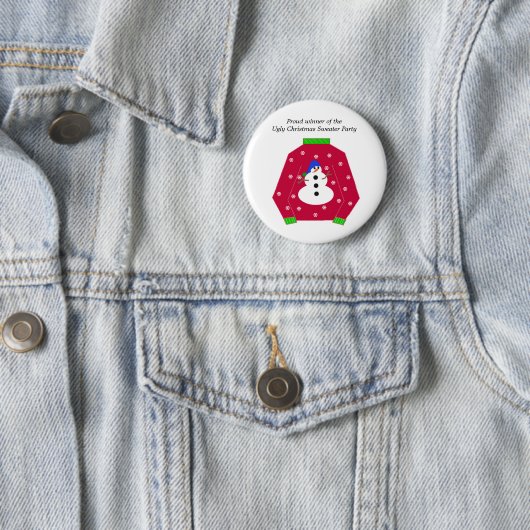 Badge Rond 5 Cm Prix du pull de Noël (En situation)