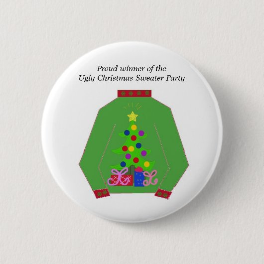 Badge Rond 5 Cm Prix du Pull de Noël Laid (Devant)