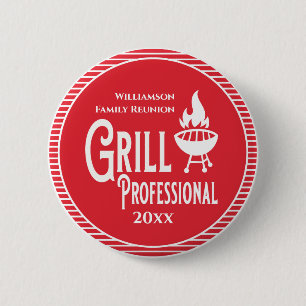 Badge Rond 5 Cm Prix Reunion familiale Barbecue Grill professionne