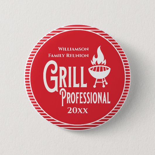 Badge Rond 5 Cm Prix Reunion familiale Barbecue Grill professionne (Devant)