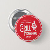Badge Rond 5 Cm Prix Reunion familiale Barbecue Grill professionne (Devant & derrière)