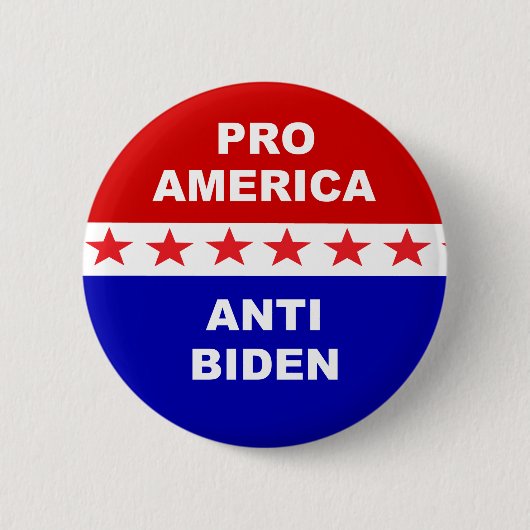 Badge Rond 5 Cm Pro America Anti Biden (Devant)