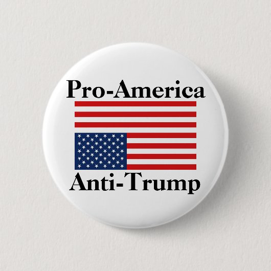 Badge Rond 5 Cm Pro-Amérique / Anti-Trump (Devant)