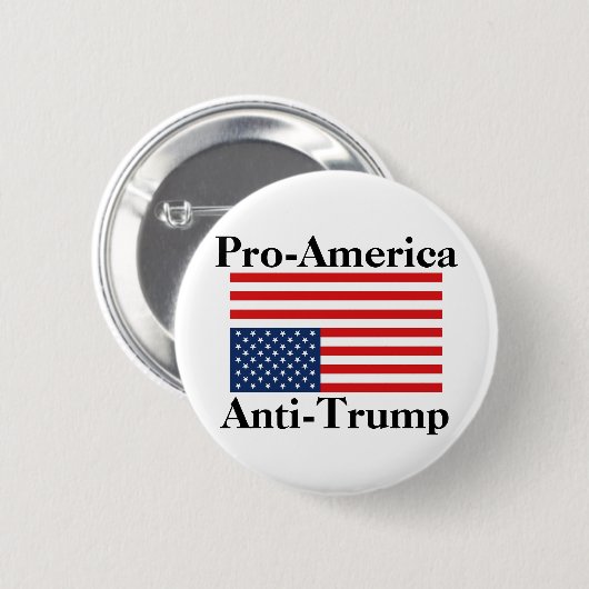 Badge Rond 5 Cm Pro-Amérique / Anti-Trump (Devant & derrière)