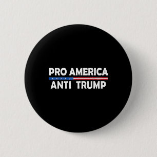 Badge Rond 5 Cm Pro Amérique Anti Trump Américain Résiste à Trump