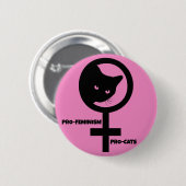 Badge Rond 5 Cm Pro Cats Pro Feminisme (Devant & derrière)