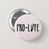 Badge Rond 5 Cm Pro-Life Baby Footprints with Bow (Devant & derrière)