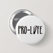 Badge Rond 5 Cm Pro-Life Baby Footprints with Bow (Devant & derrière)
