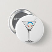 Badge Rond 5 Cm Pro-Obama Martini (Devant & derrière)